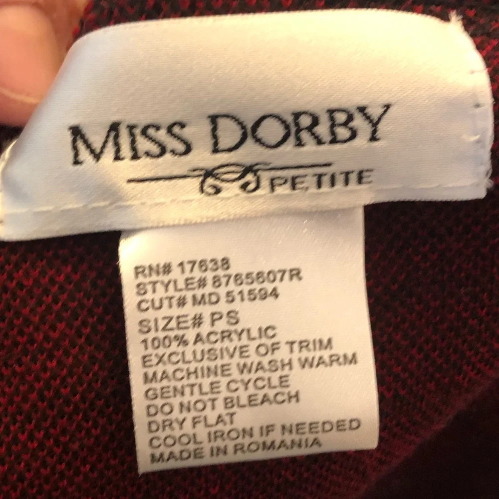 Miss Dorby Black Blazer Large Red Roses size Petite Small - Picture 9 of 10